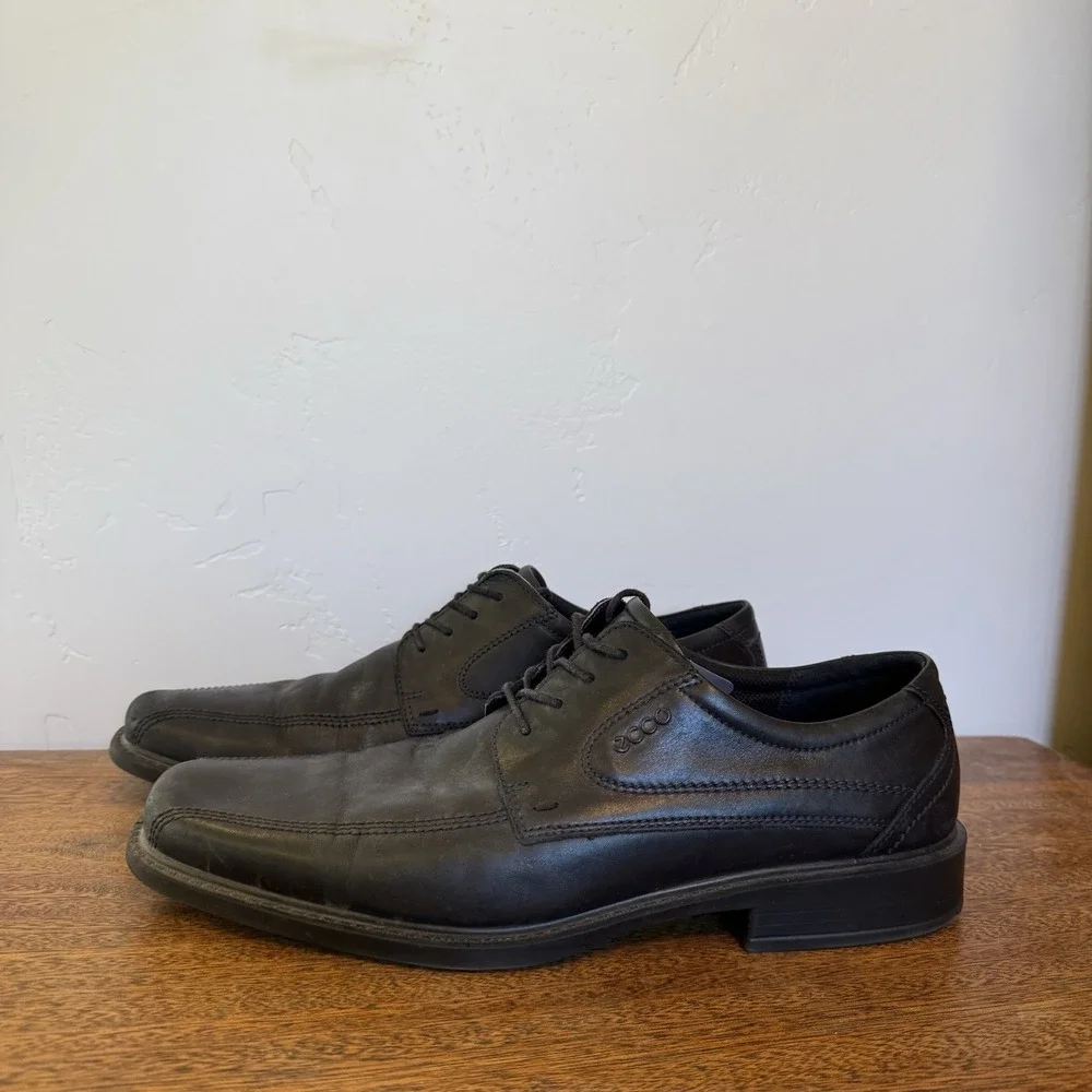 ECCO New Jersey‎ Bicycle Toe Tie Mens Size 13 US 47 EU Black Oxford Lace Up Golf